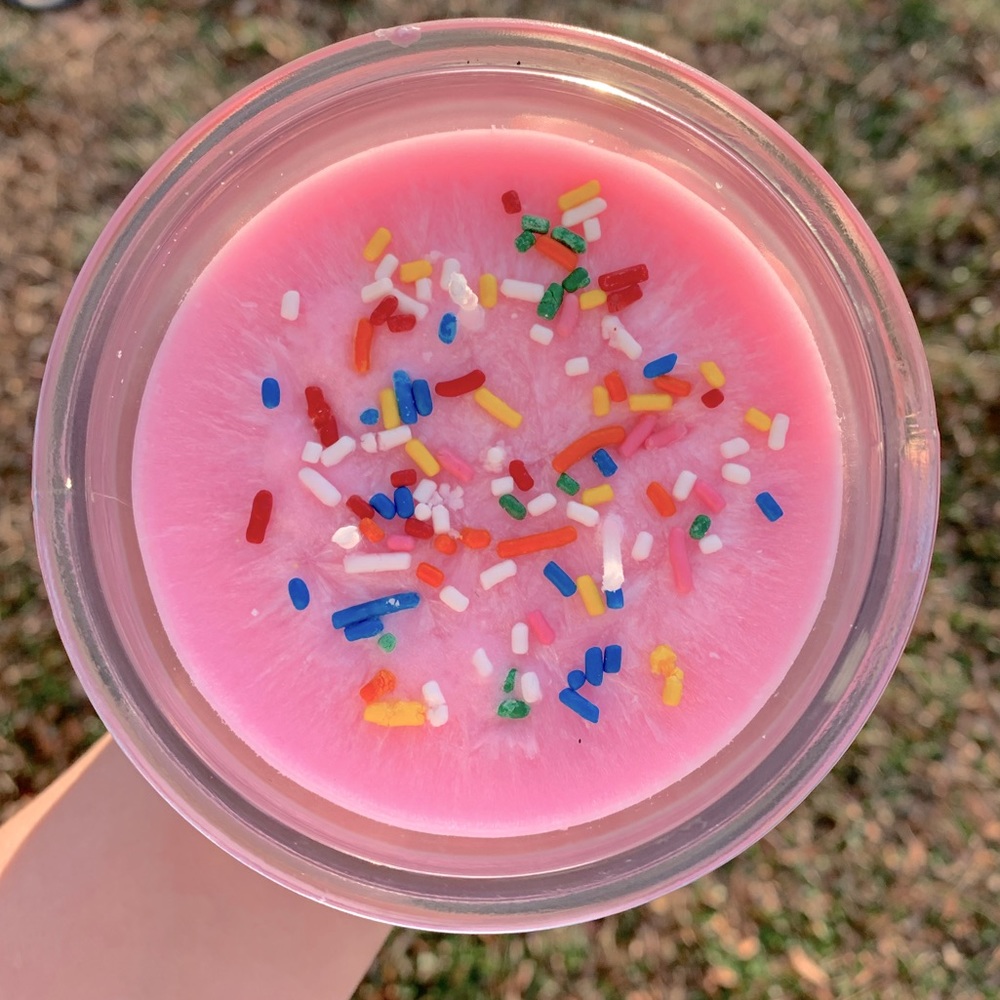 Candle with sprinkles